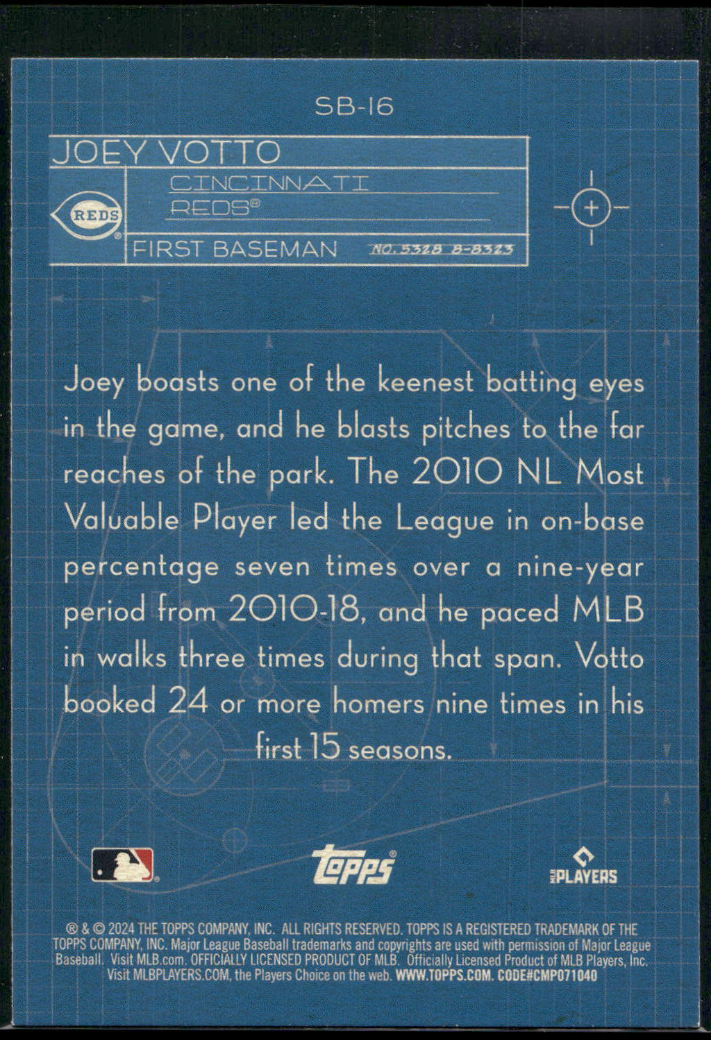 2024 Topps #SB-16 Joey Votto Superstar Blueprint