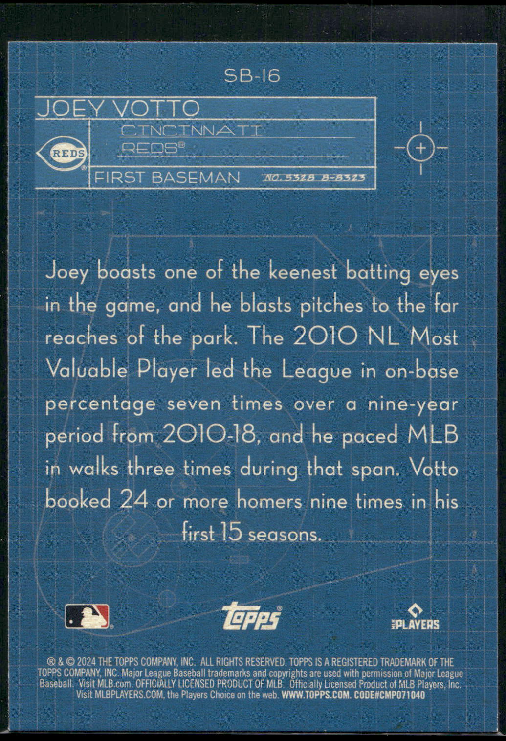 2024 Topps #SB-16 Joey Votto Superstar Blueprint