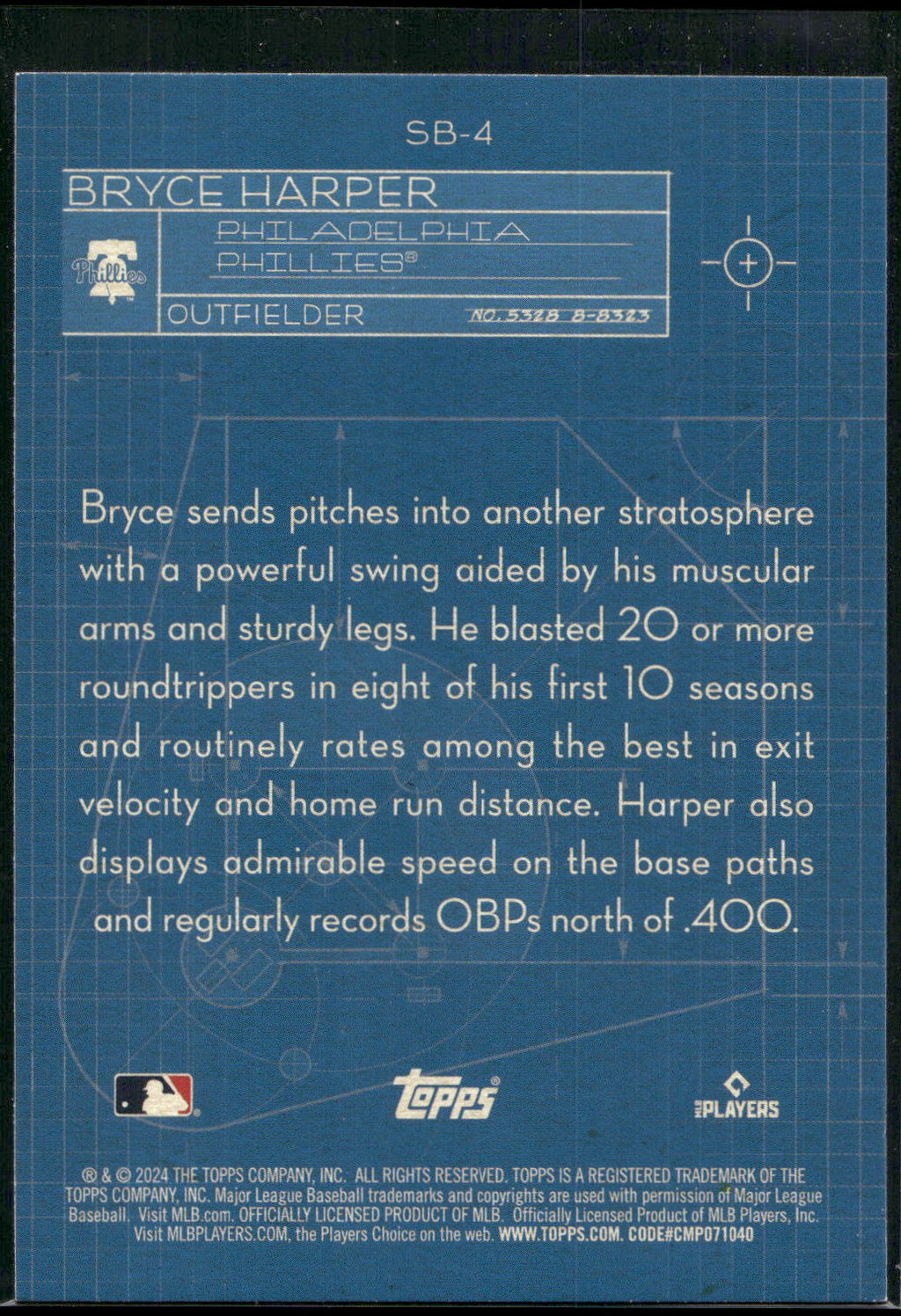 2024 Topps #SB-4 Bryce Harper Superstar Blueprint