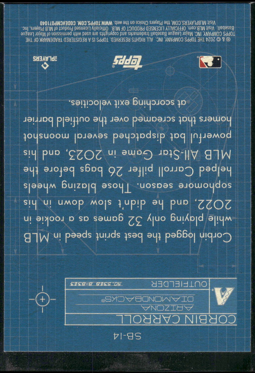 2024 Topps #SB-14 Corbin Carroll Superstar Blueprint