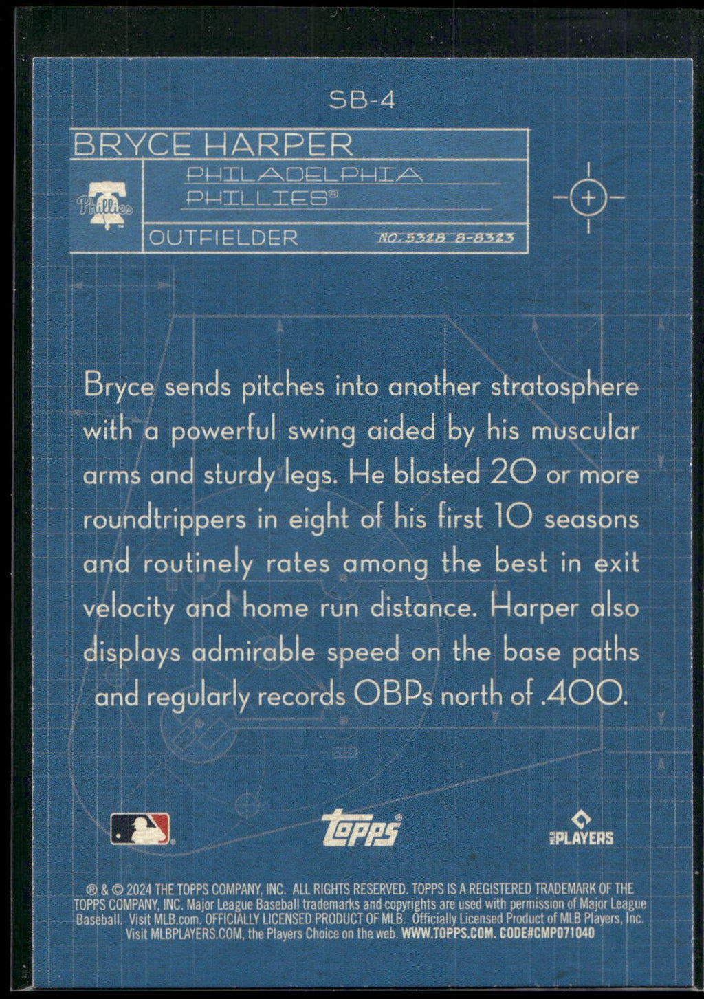 2024 Topps #SB-4 Bryce Harper Superstar Blueprint
