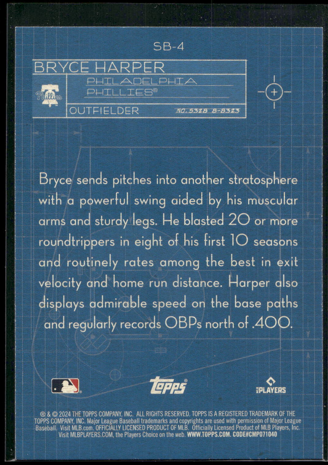 2024 Topps #SB-4 Bryce Harper Superstar Blueprint