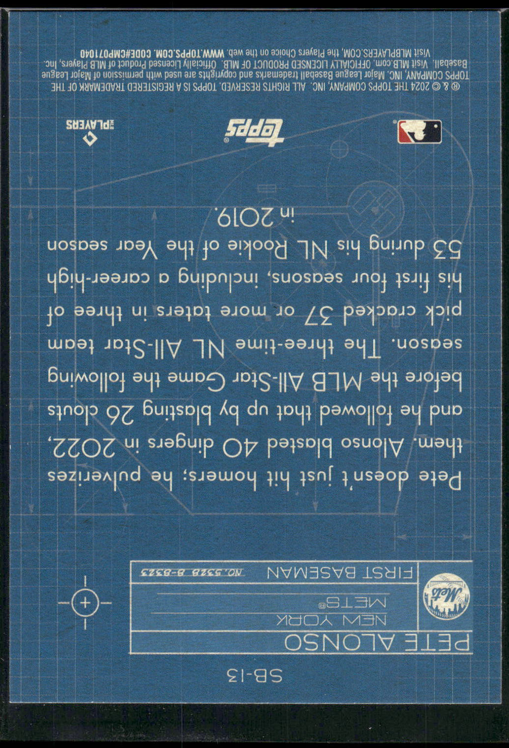2024 Topps #SB-13 Pete Alonso Superstar Blueprint