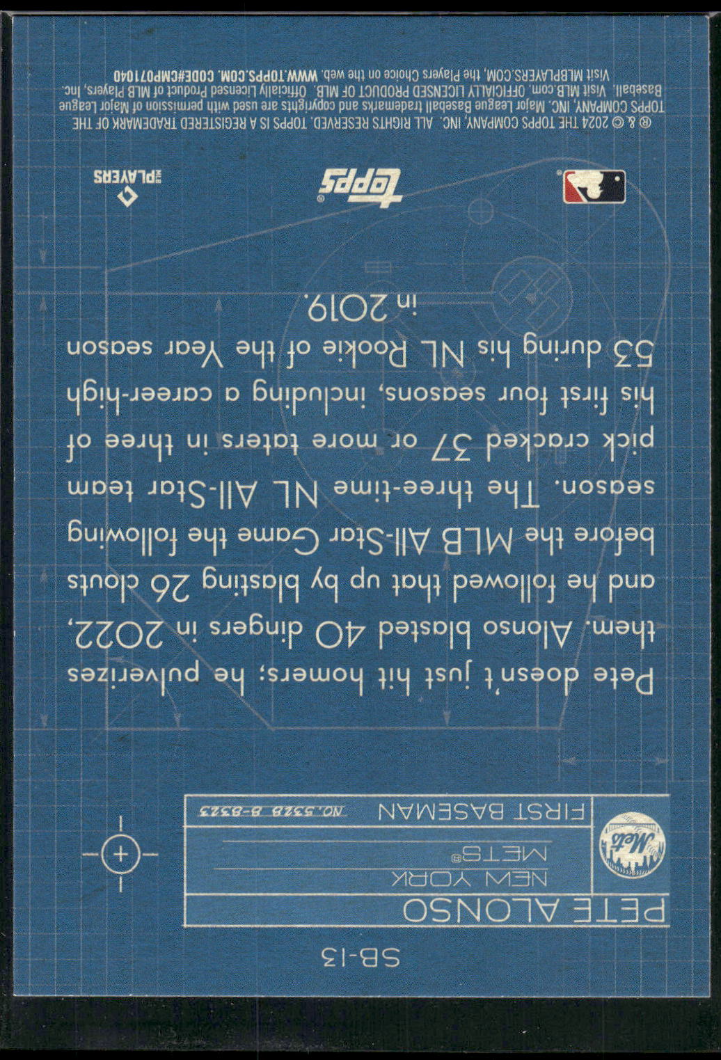 2024 Topps #SB-13 Pete Alonso Superstar Blueprint