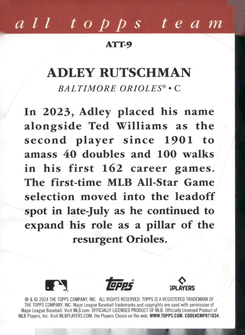 2024 Topps #ATT-9 Adley Rutschman 2023 All Topps Team