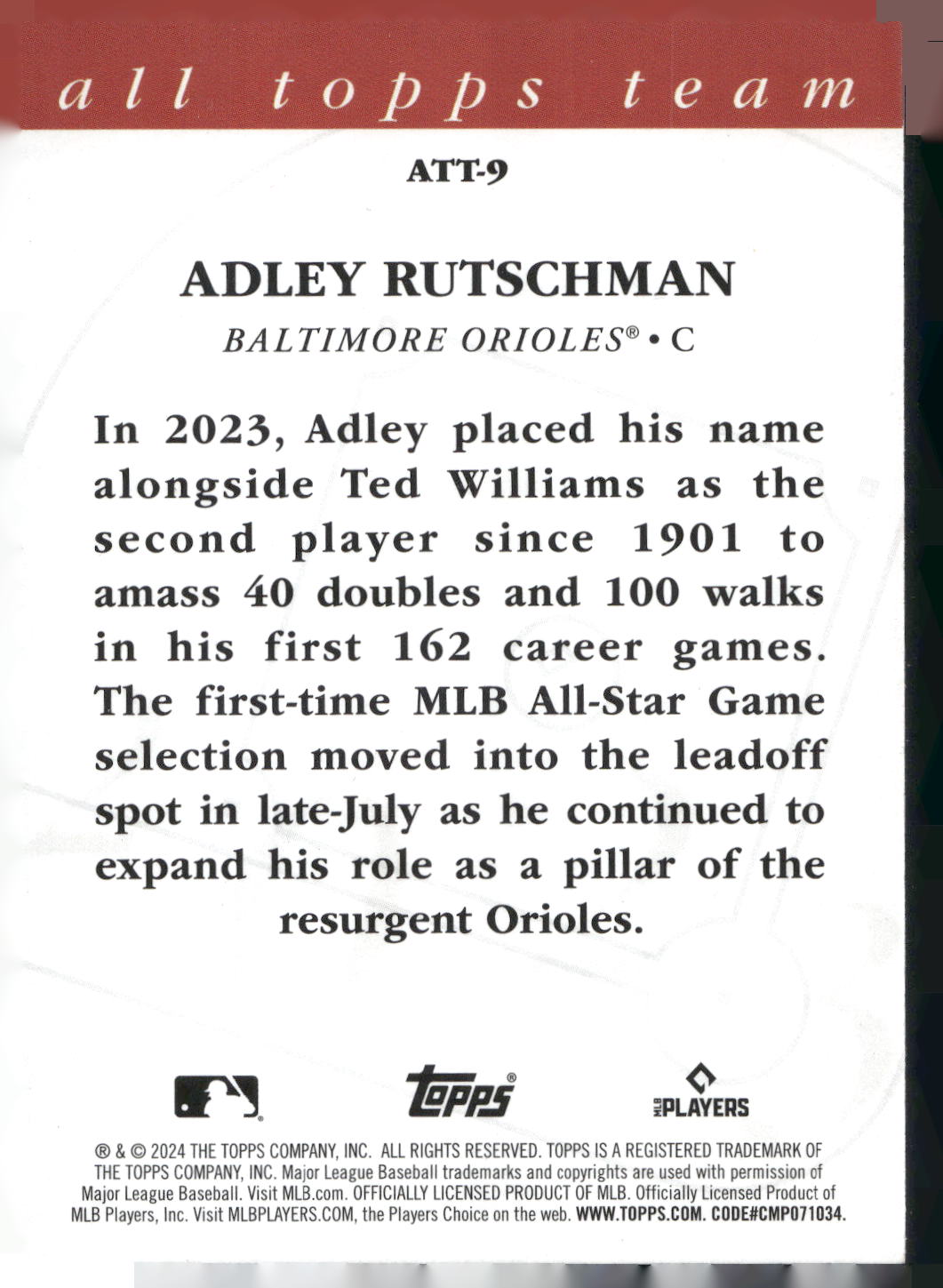 2024 Topps #ATT-9 Adley Rutschman 2023 All Topps Team