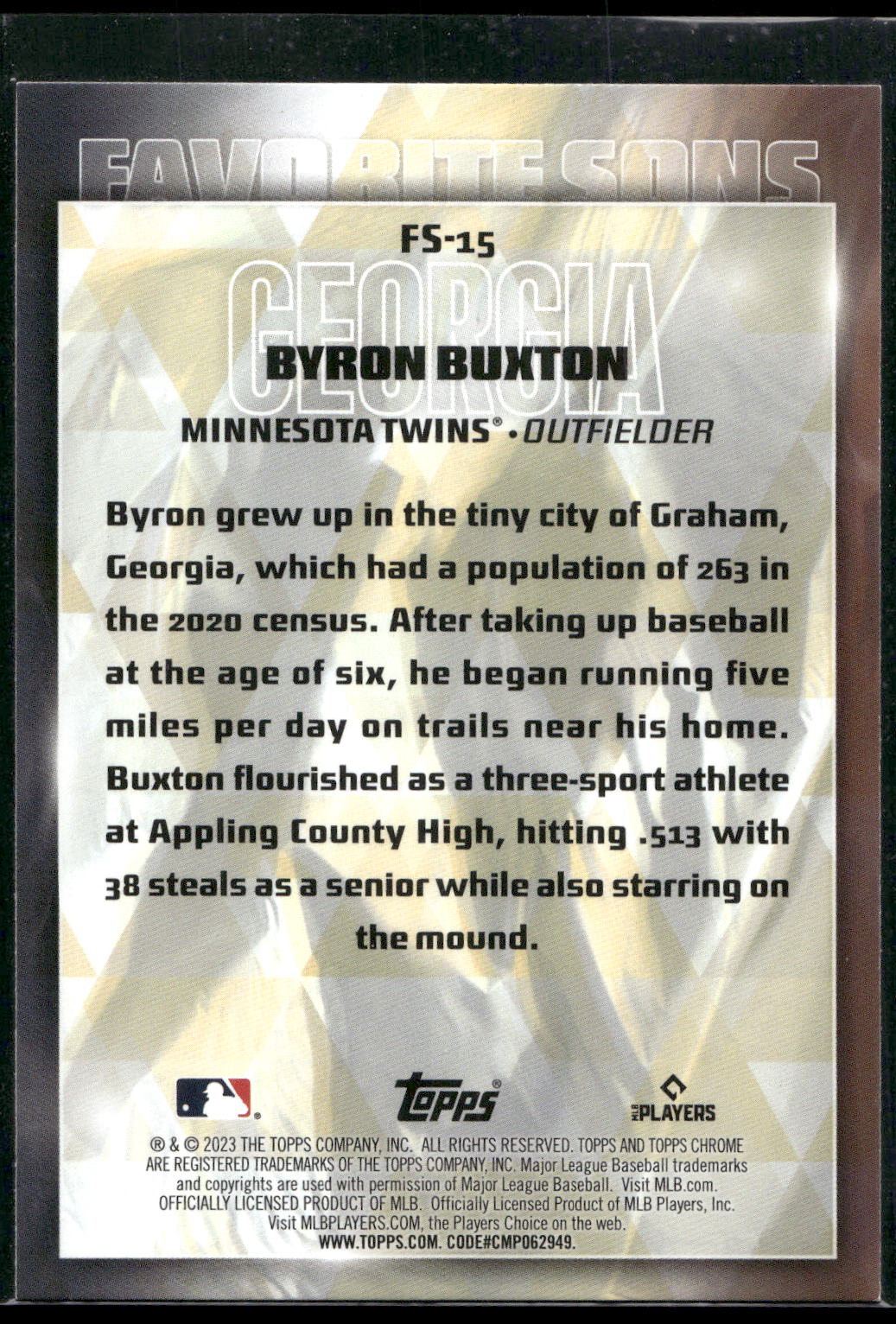 2023 Topps #FS-15 Byron Buxton Favorite Sons