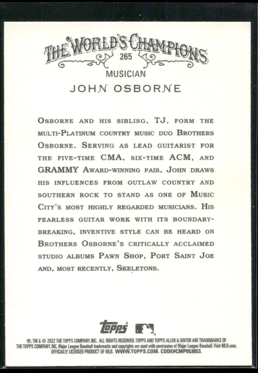 2022 Topps Allen & Ginter #265 John Osborne