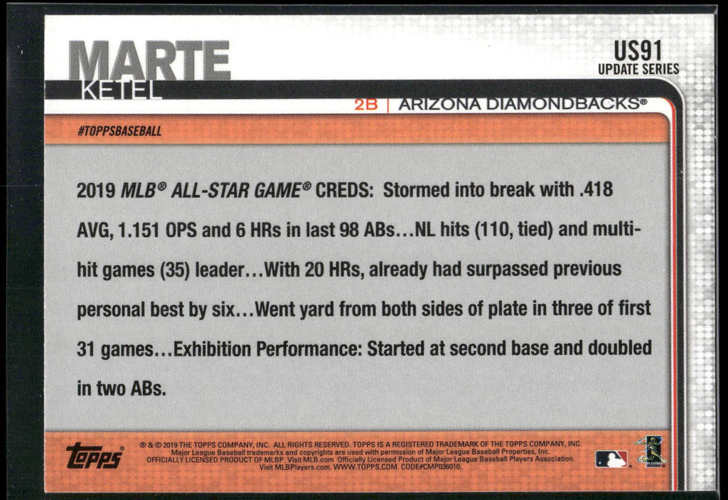2019 Topps Update #US91 Ketel Marte 150th Anniversary