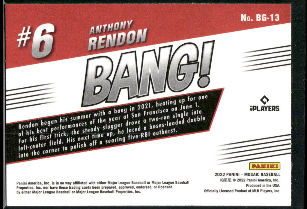 2022 Panini Mosaic #BG-13 Anthony Rendon Bang!