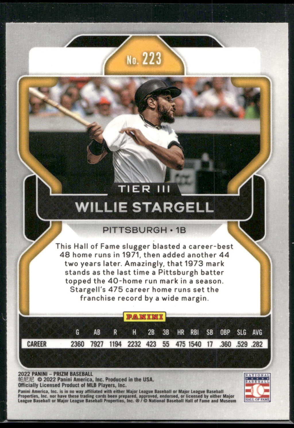 2022 Panini Prizm #223 Willie Stargell