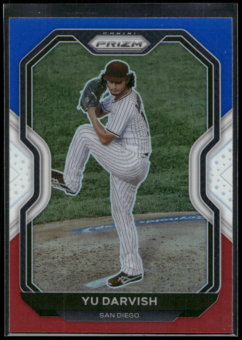 2021 Panini Prizm #142 Yu Darvish Red/White/Blue Prizm