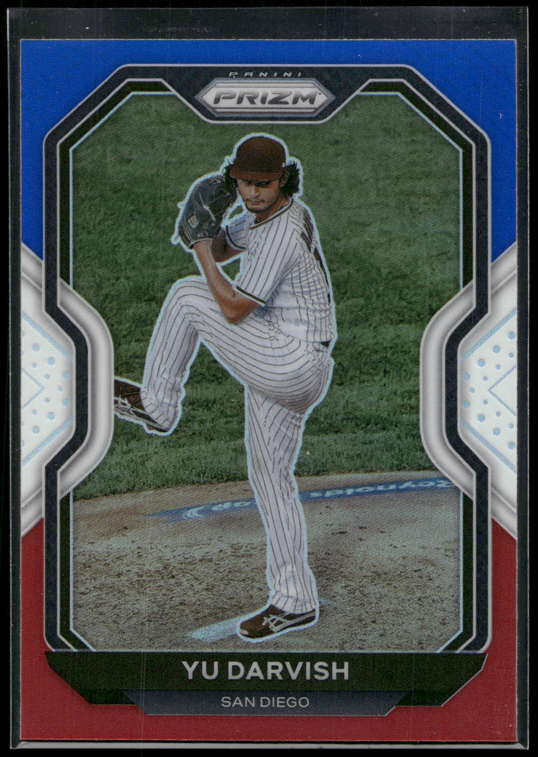 2021 Panini Prizm #142 Yu Darvish Red/White/Blue Prizm
