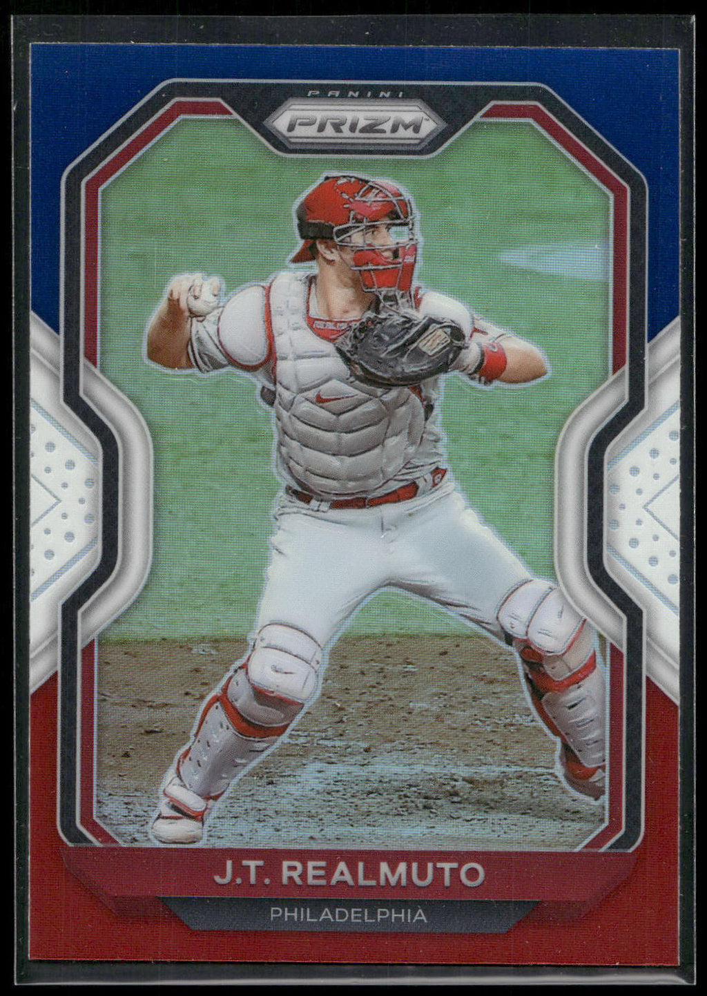2021 Panini Prizm #214 J.T. Realmuto Red/White/Blue Prizm