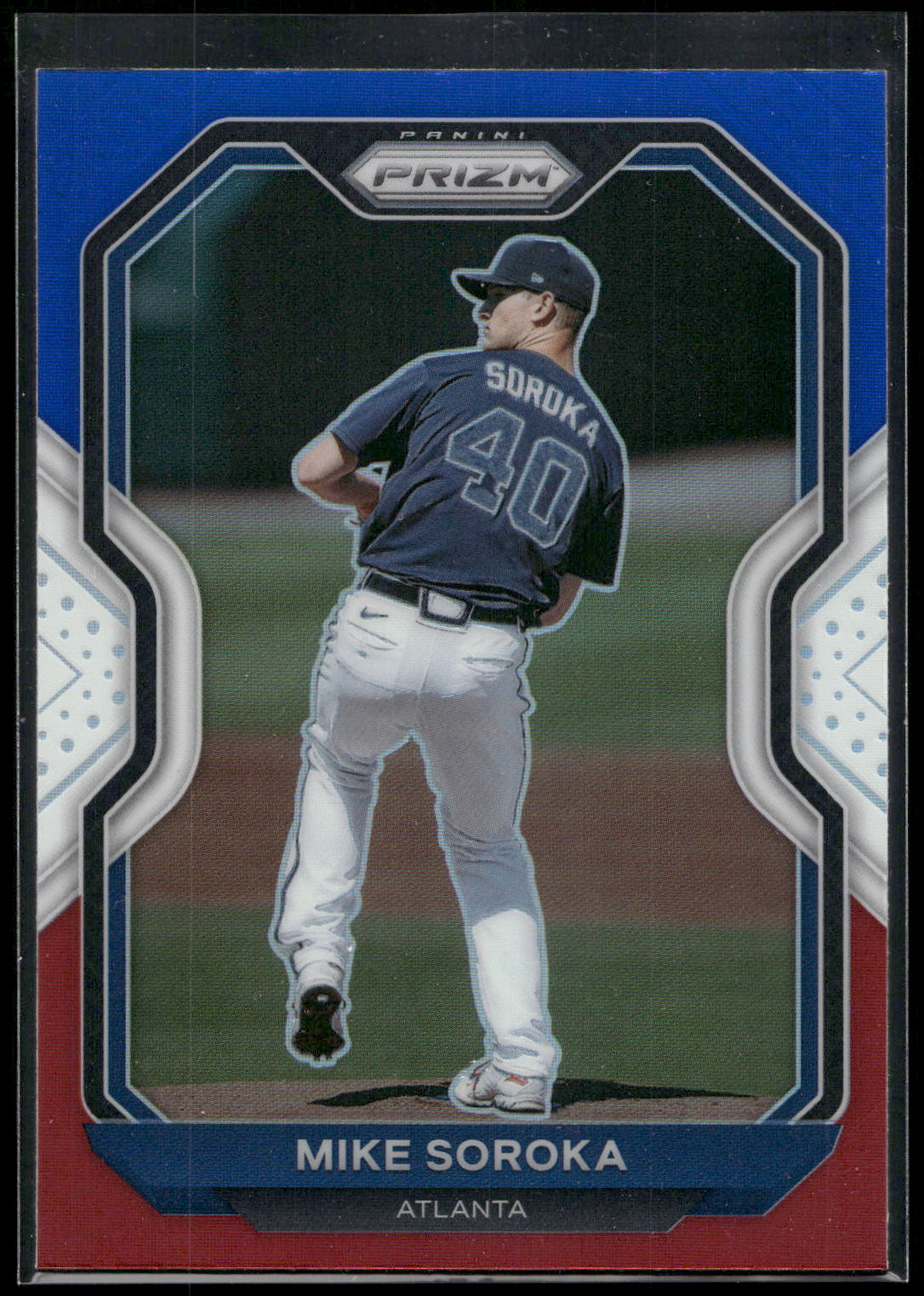 2021 Panini Prizm #174 Mike Soroka Red/White/Blue Prizm