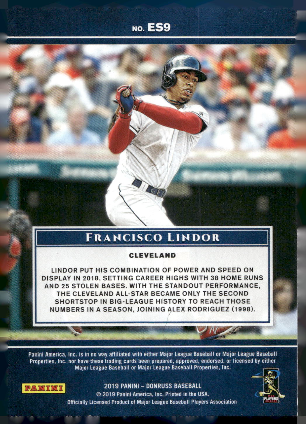 2019 Donruss #ES9 Francisco Lindor Elite Series Pink Fireworks