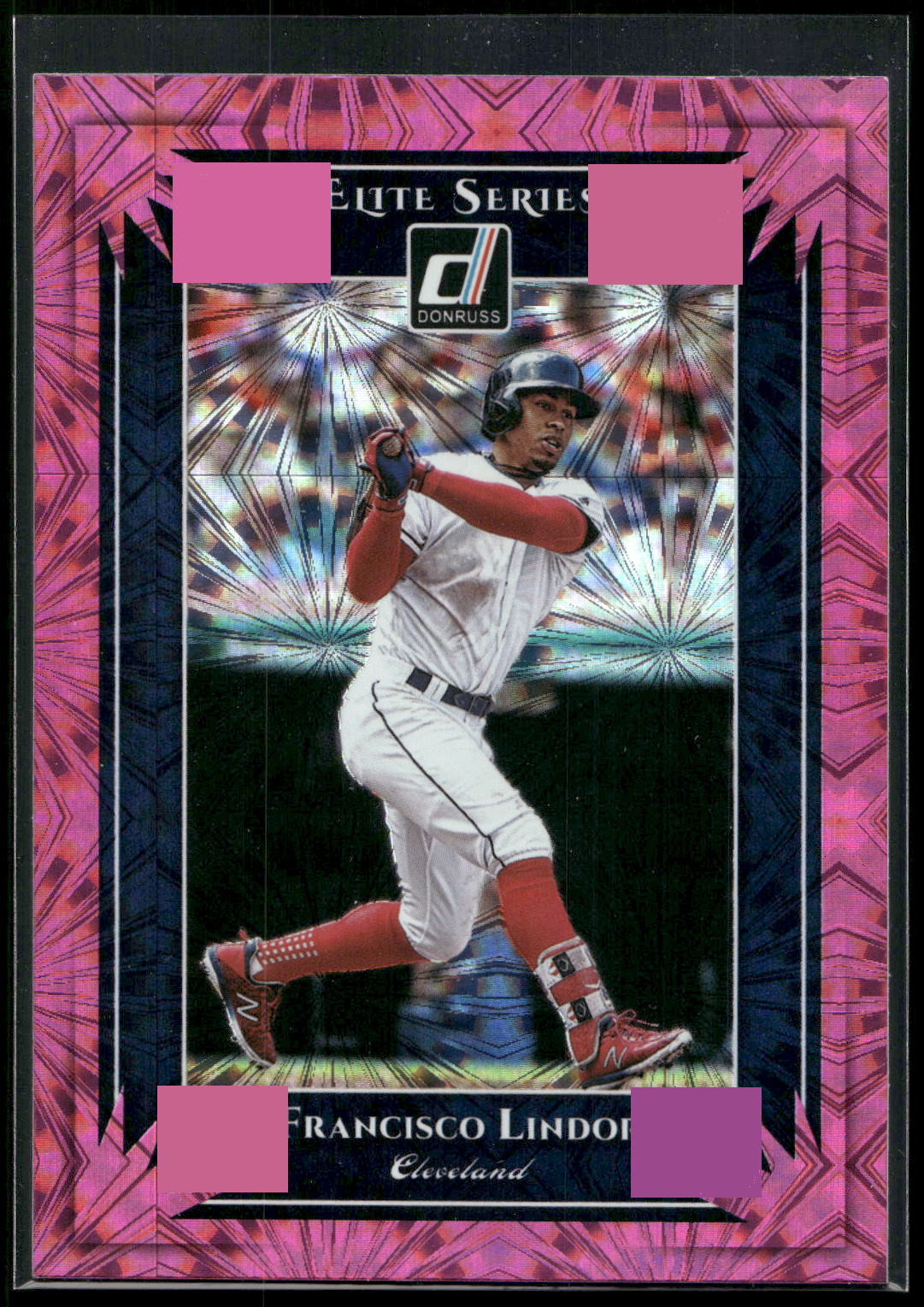 2019 Donruss #ES9 Francisco Lindor Elite Series Pink Fireworks