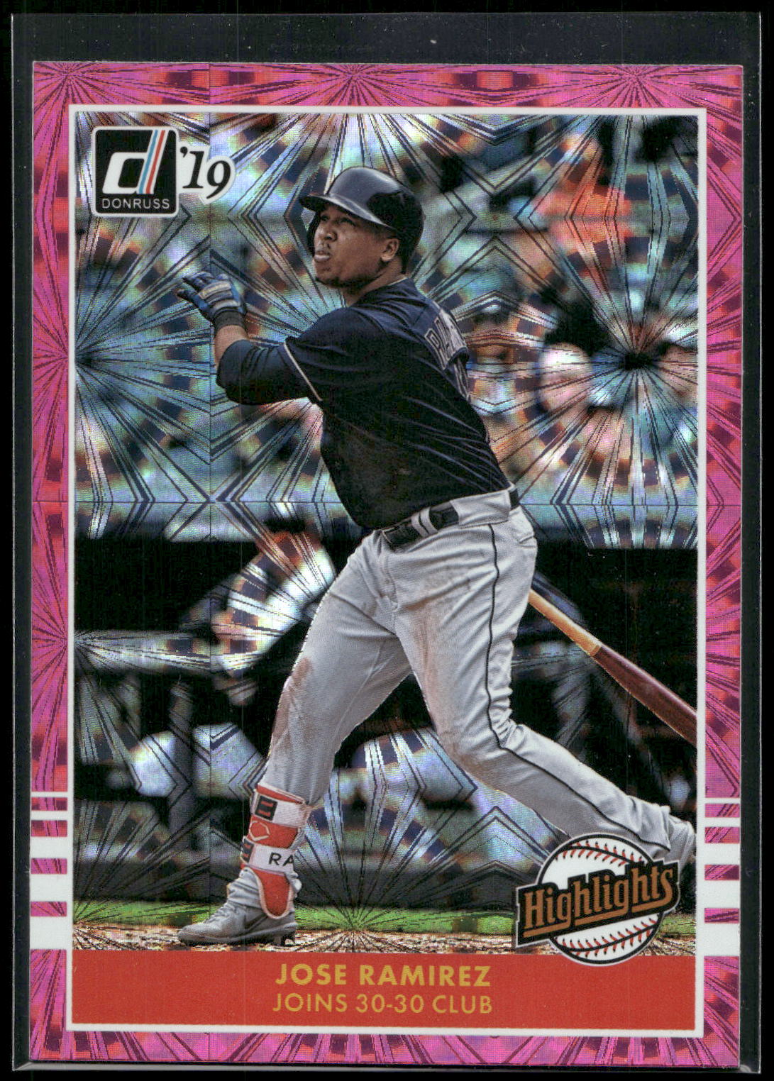 2019 Donruss #H10 Jose Ramirez Highlights Pink Fireworks