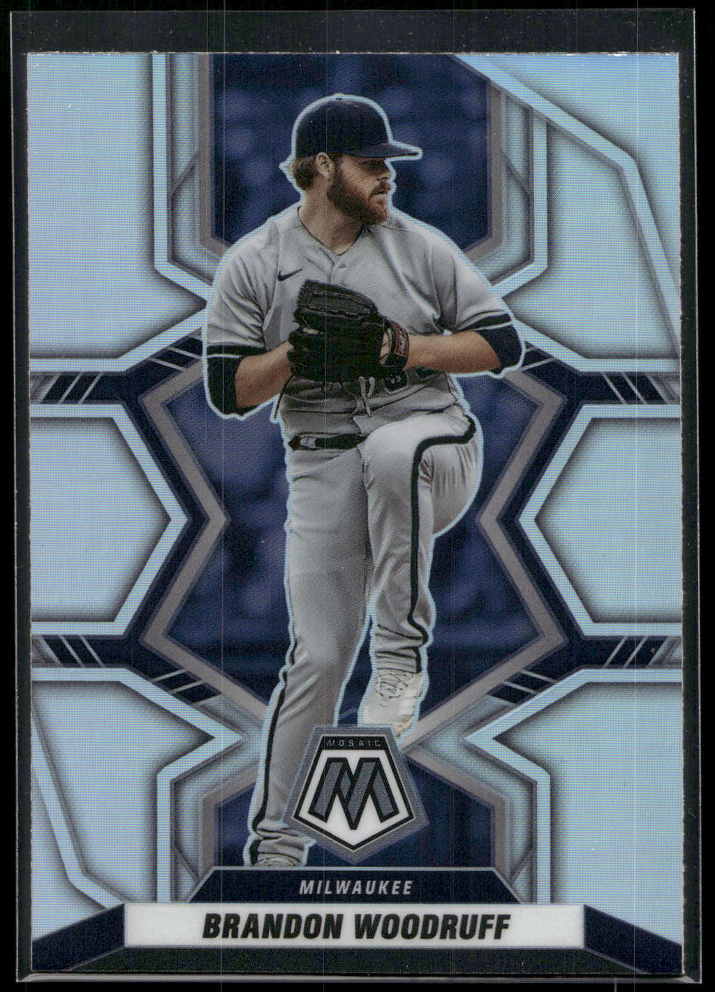 2022 Panini Mosaic #154 Brandon Woodruff Silver Prizm