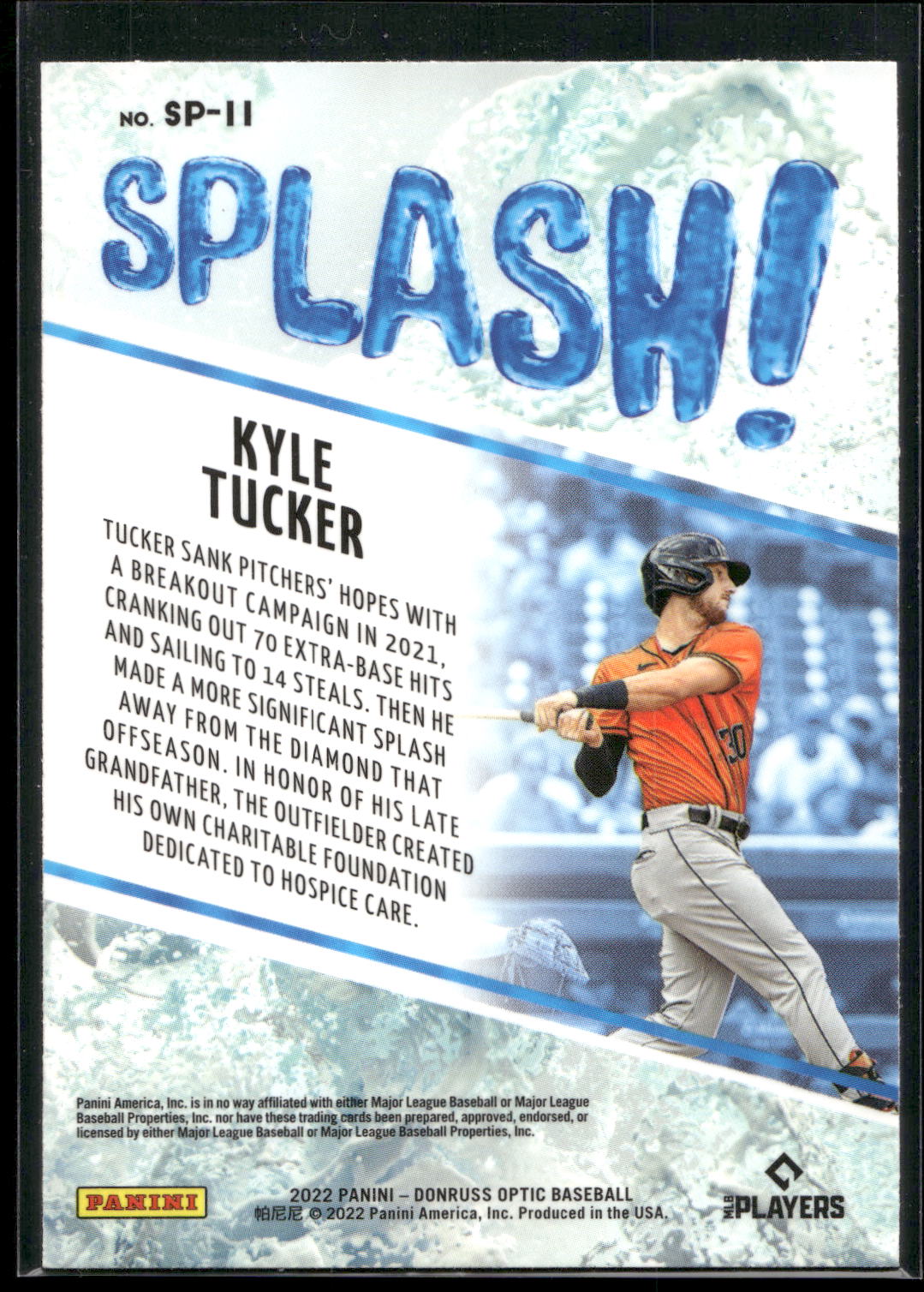 2022 Donruss Optic #SP-11 Kyle Tucker Splash