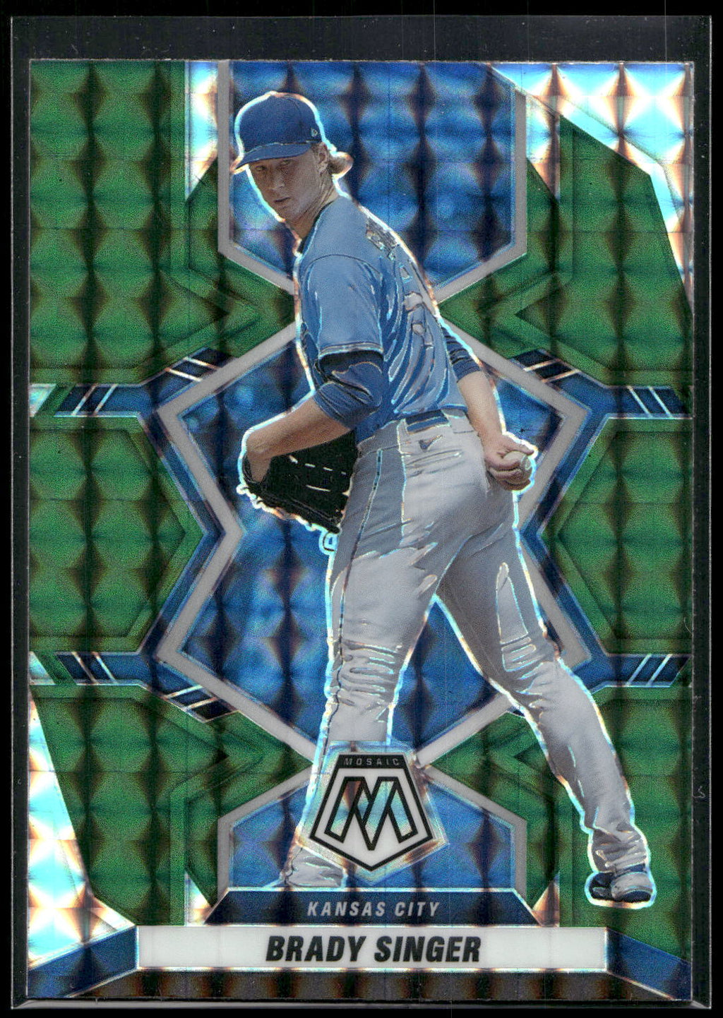 2022 Panini Mosaic #9 Brady Singer Green Mosaic
