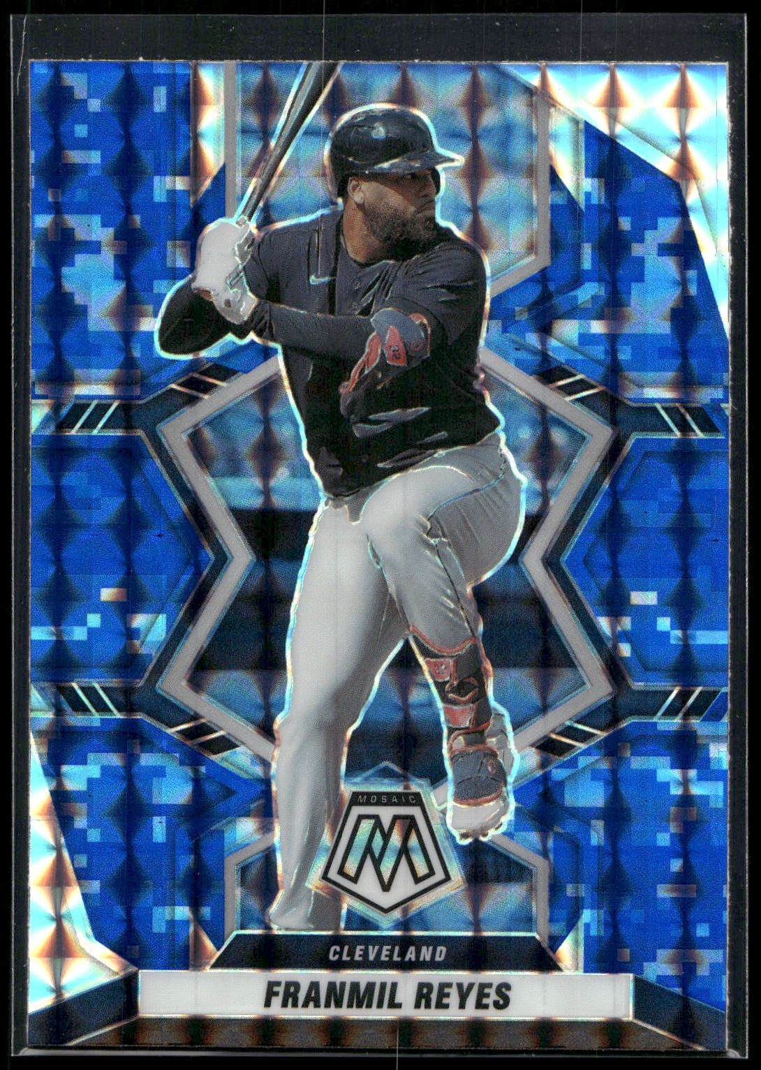 2022 Panini Mosaic #76 Franmil Reyes Blue Camo Mosaic