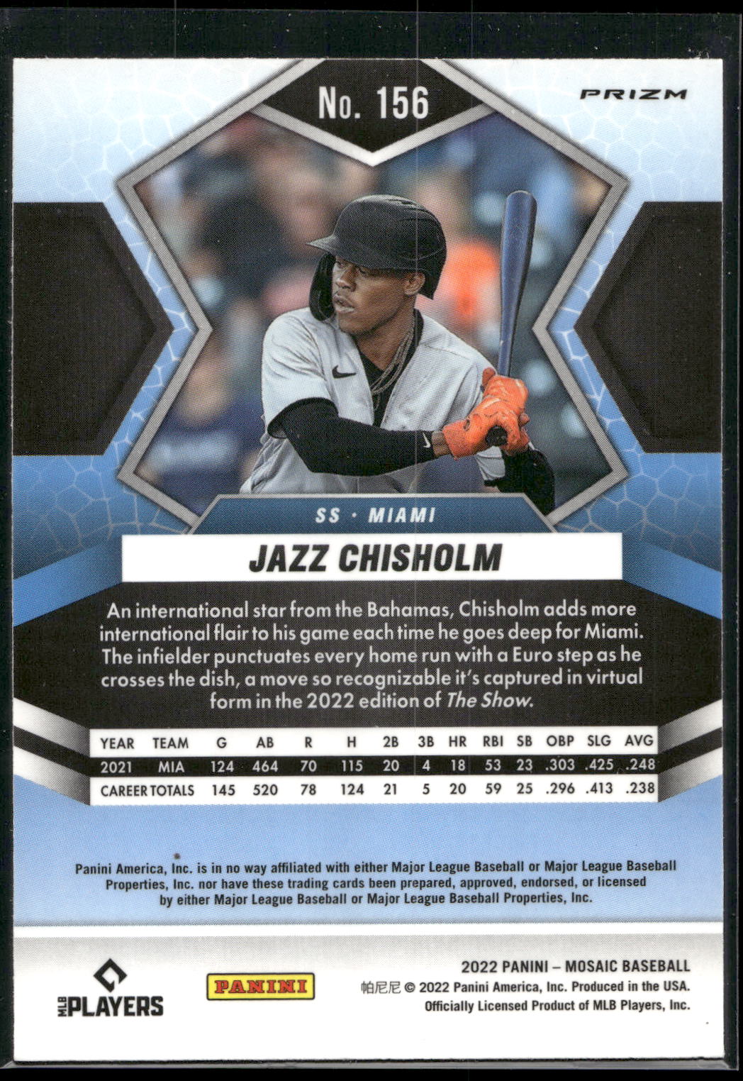 2022 Panini Mosaic #156 Jazz Chisholm Mosaic