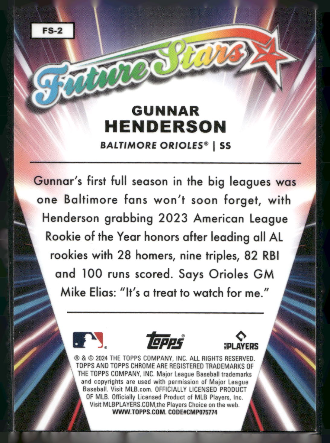 2024 Topps Chrome #FS-2 Gunnar Henderson Future Stars