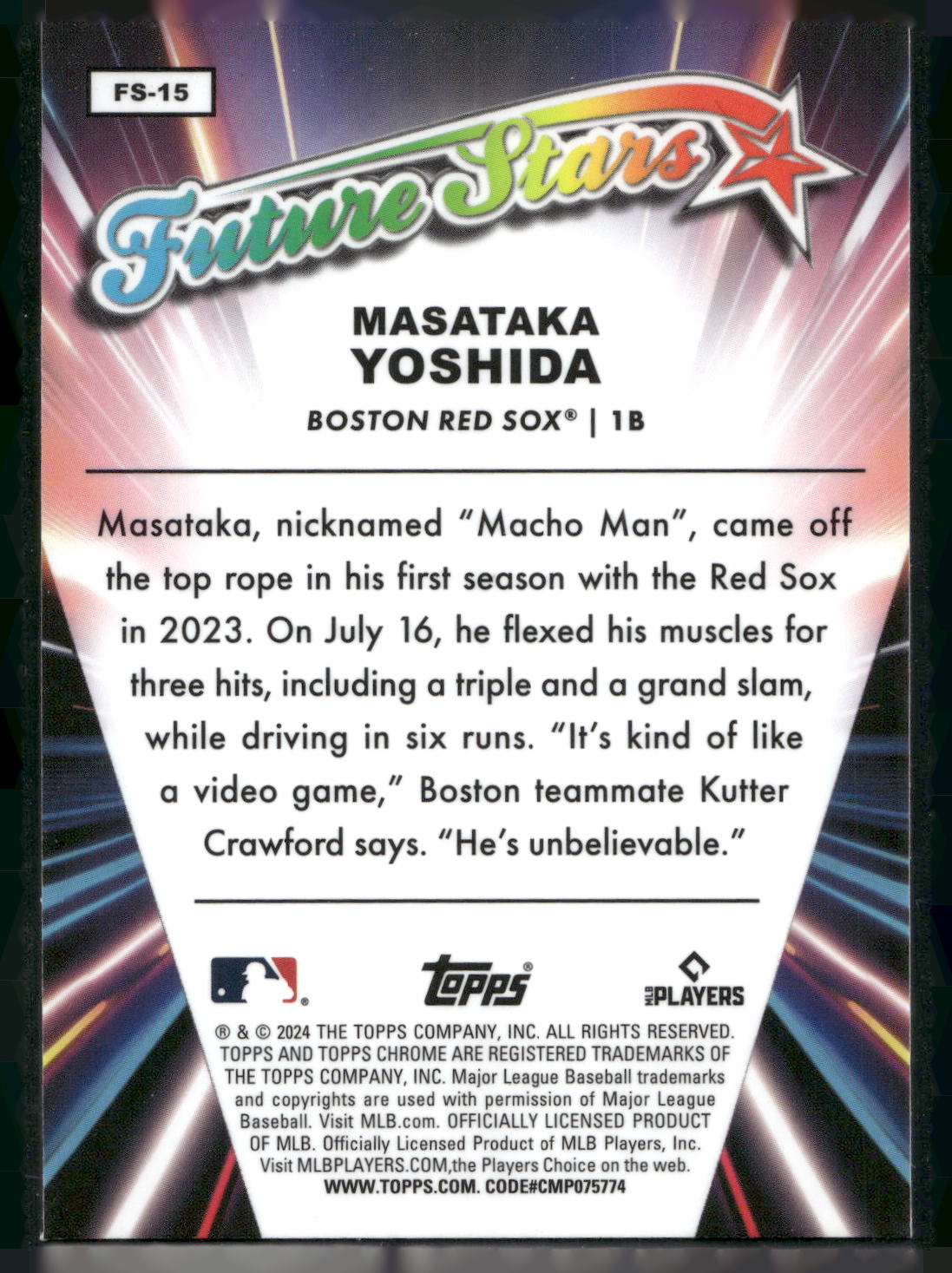 2024 Topps Chrome #FS-15 Masataka Yoshida Future Stars