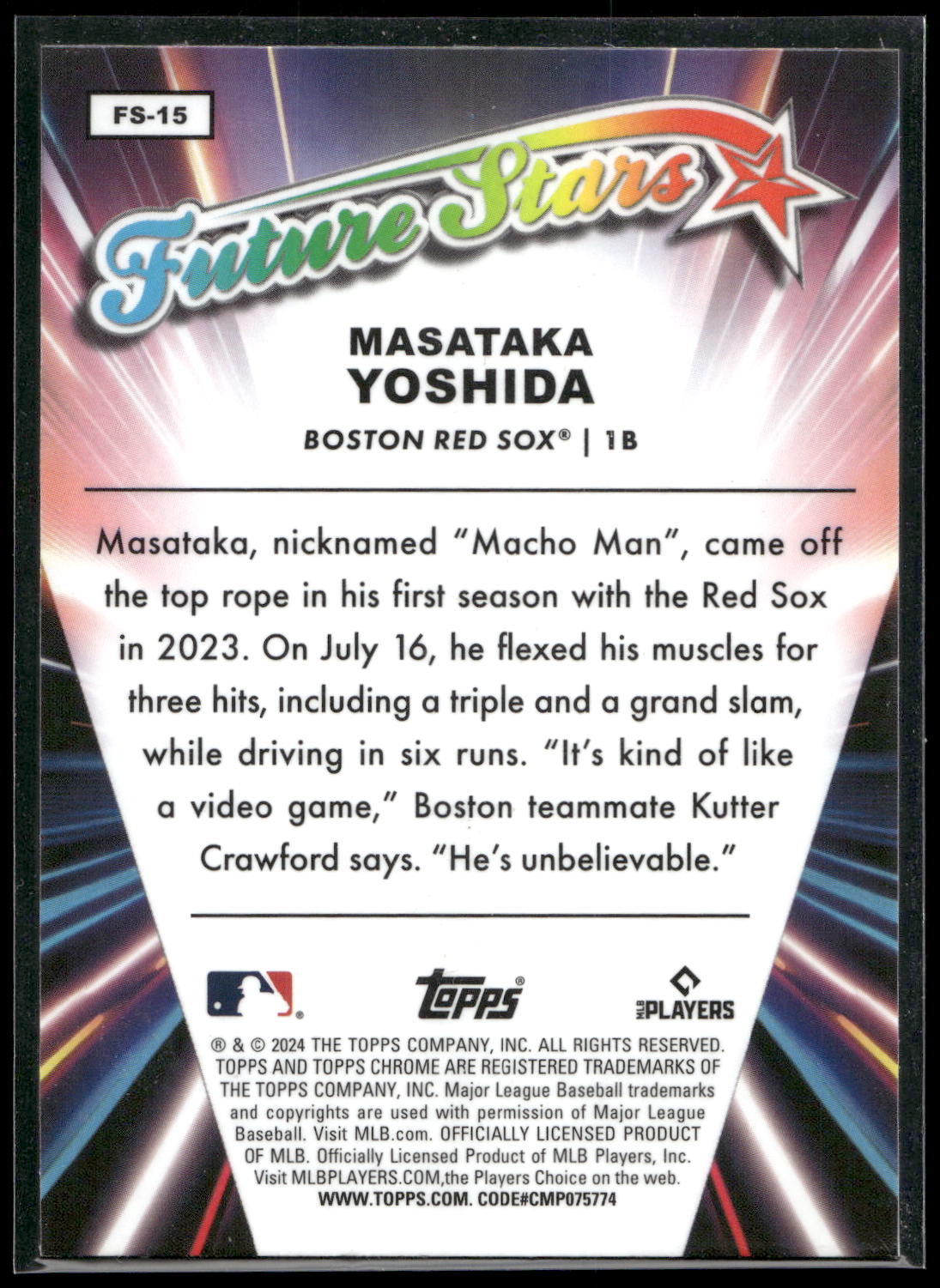 2024 Topps Chrome #FS-15 Masataka Yoshida Future Stars