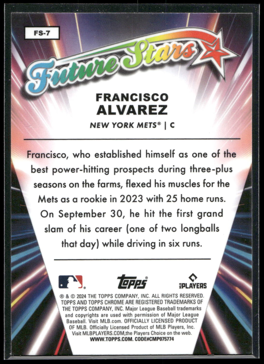 2024 Topps Chrome #FS-7 Francisco Alvarez Future Stars