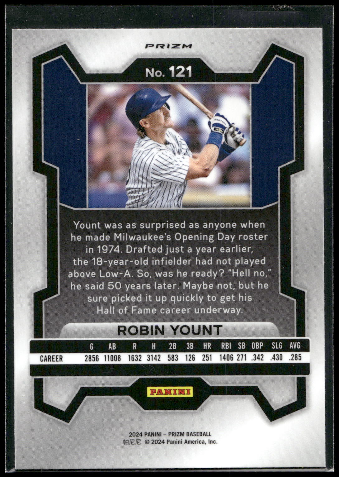 2024 Panini Prizm #121 Robin Yount Silver Prizms