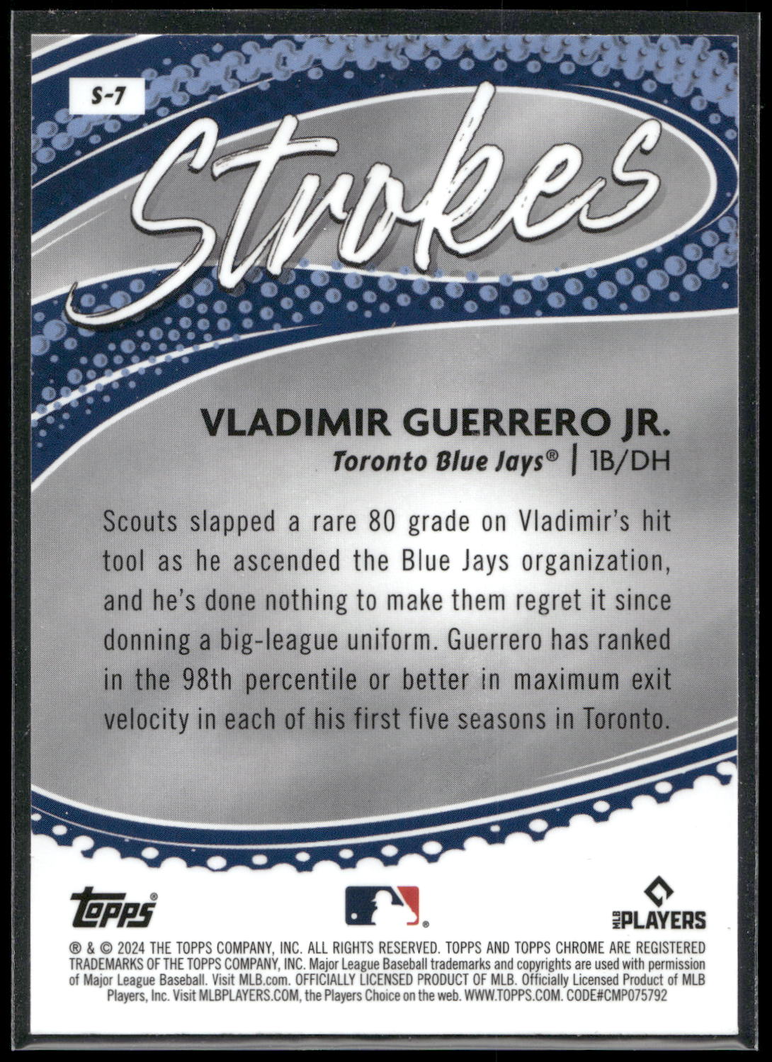 2024 Topps Chrome #S-7 Vladimir Guerrero Jr. Strokes