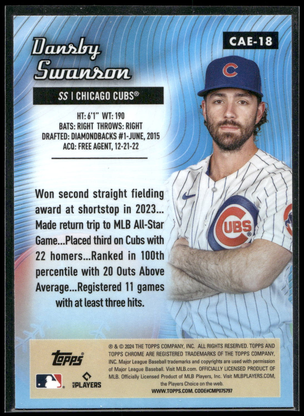 2024 Topps Chrome #CAE-18 Dansby Swanson Chrome All-Etch