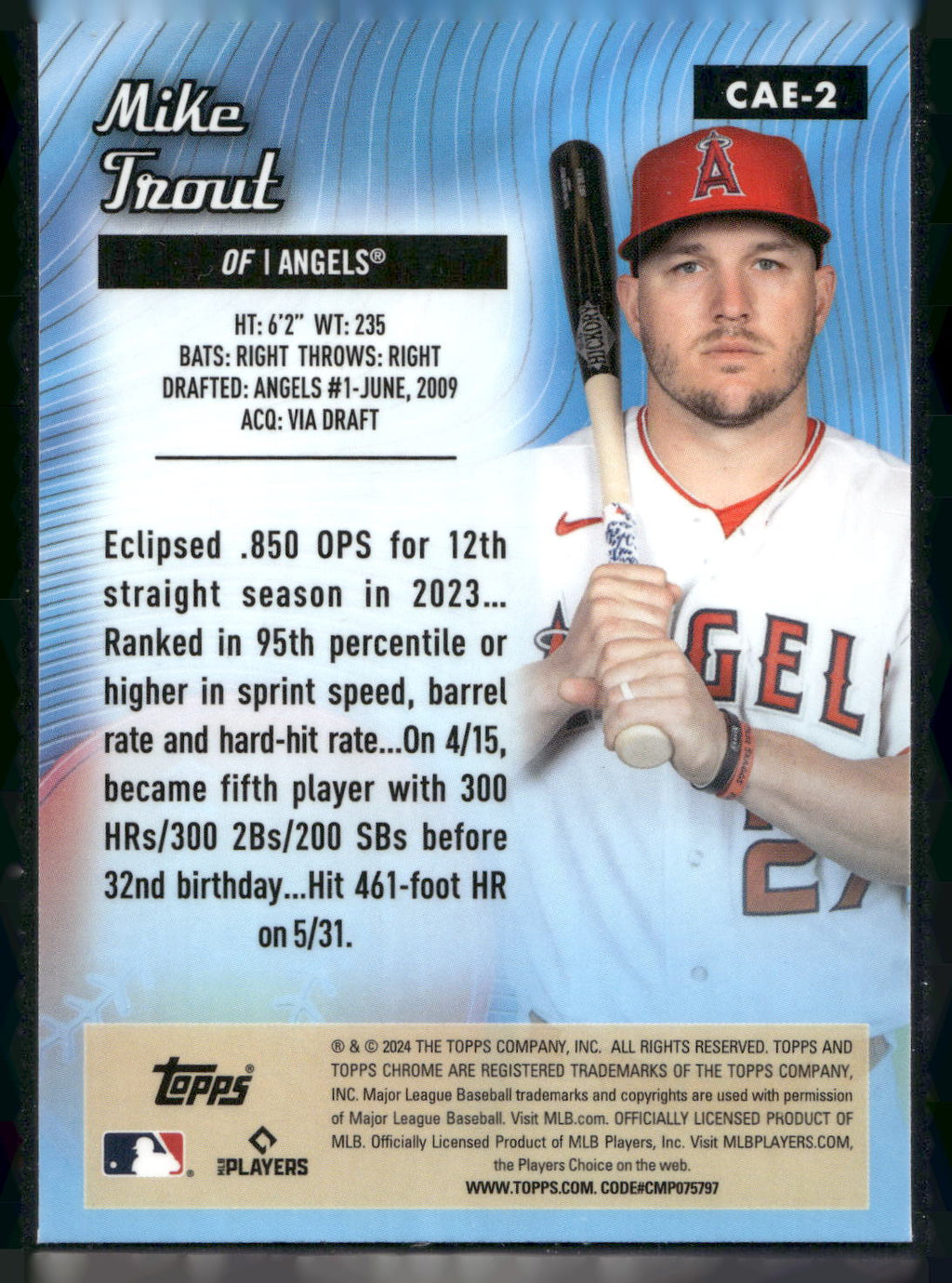 2024 Topps Chrome #CAE-2 Mike Trout Chrome All-Etch