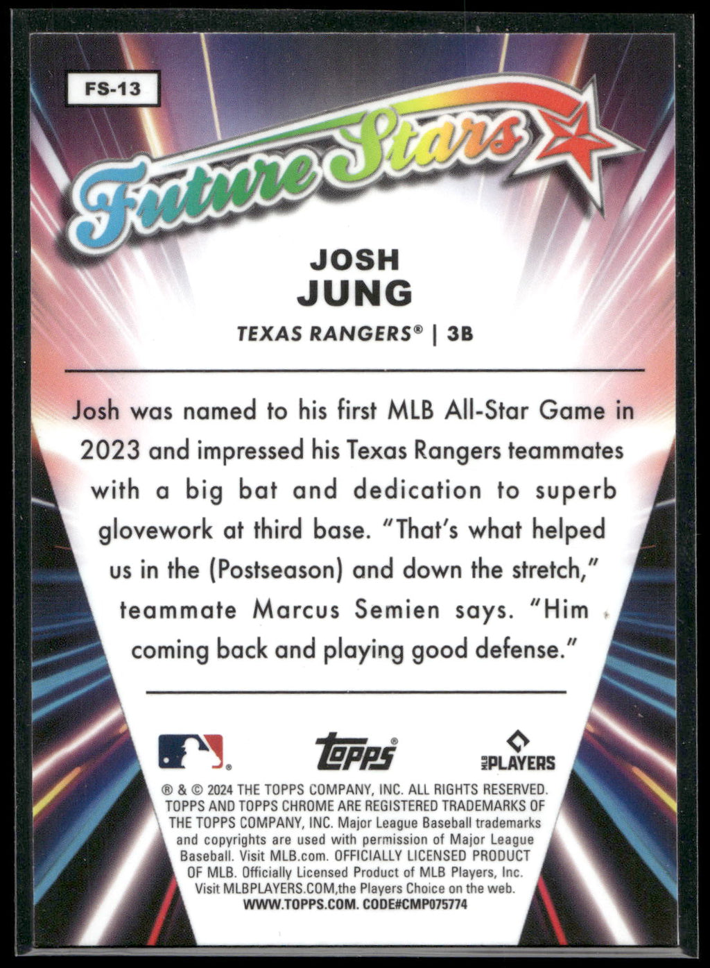 2024 Topps Chrome #FS-13 Josh Jung Future Stars