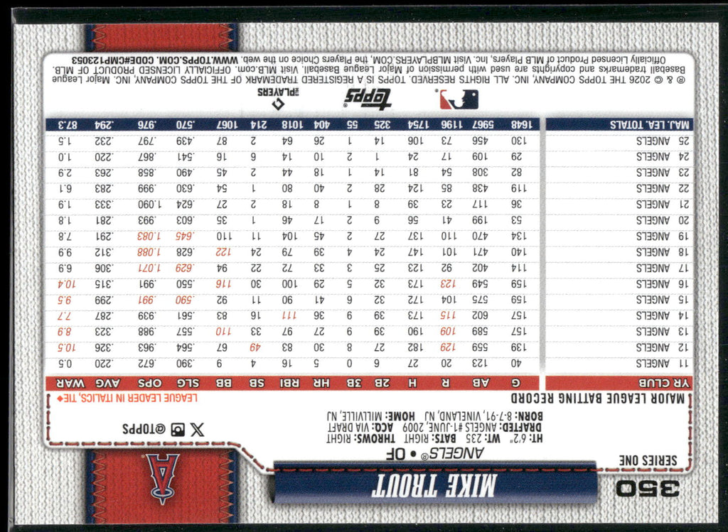 2026 Topps #350 Mike Trout