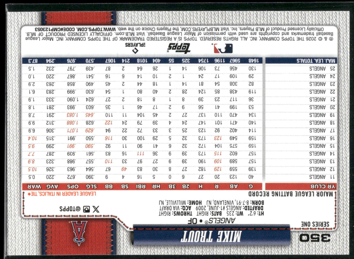 2026 Topps #350 Mike Trout