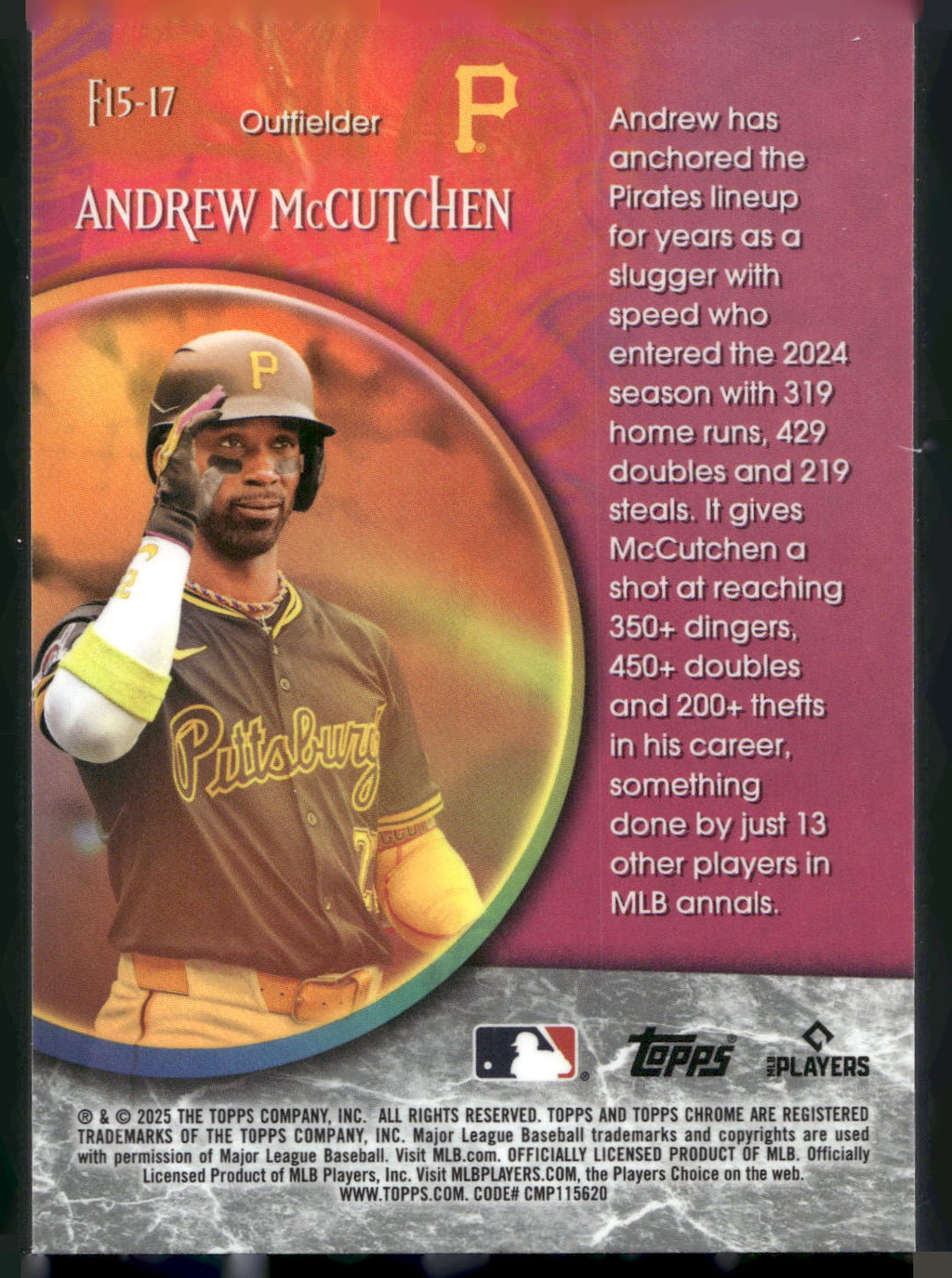 2025 Topps Chrome Update #F15-17 Andrew McCutchen Fortune 15