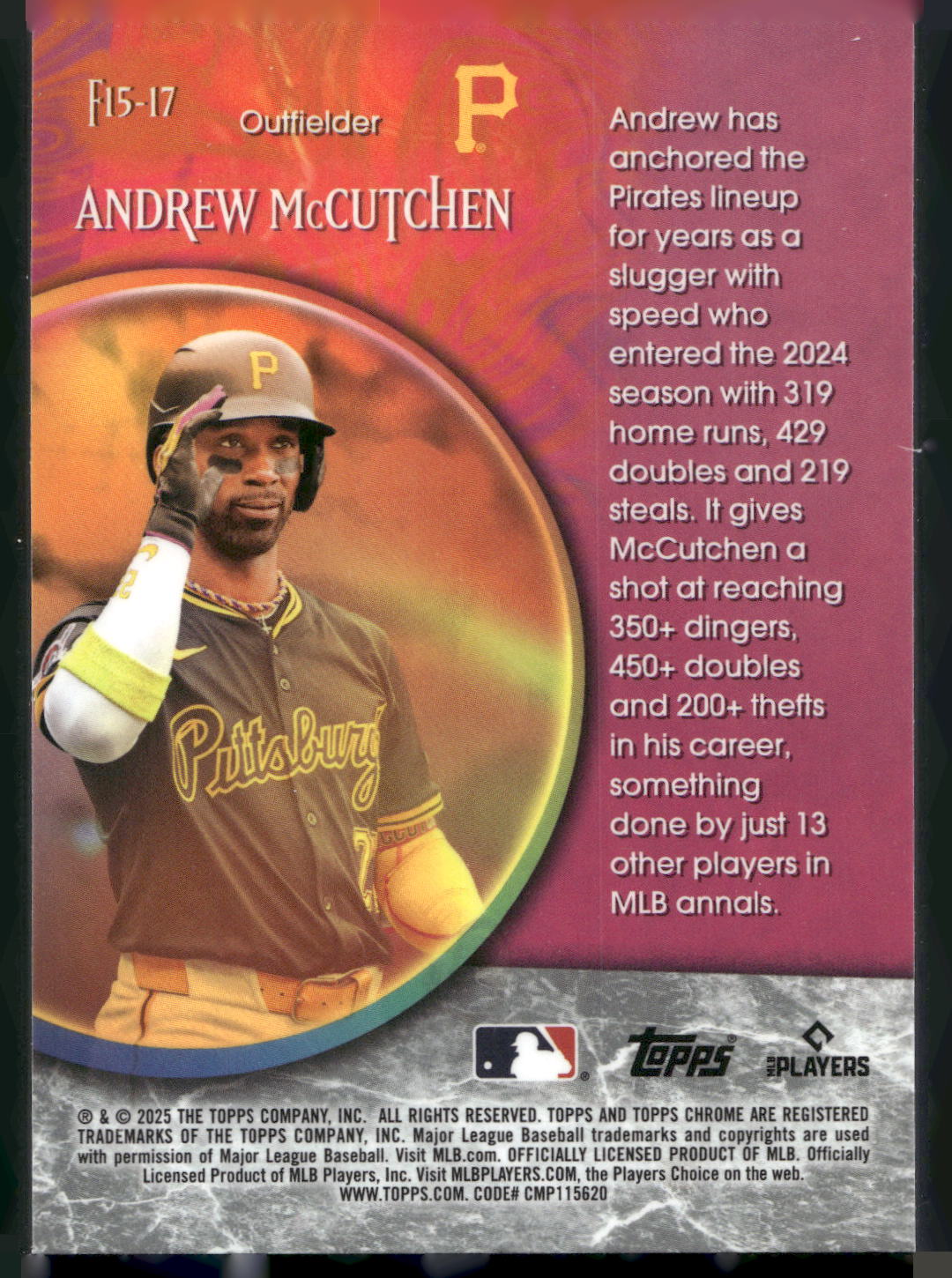2025 Topps Chrome Update #F15-17 Andrew McCutchen Fortune 15