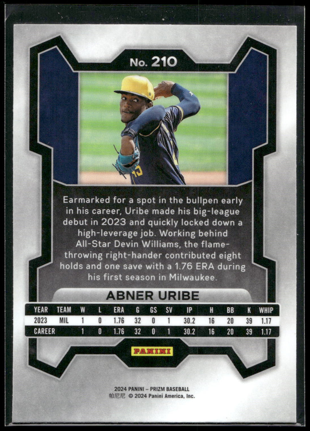 2024 Panini Prizm #210 Abner Uribe