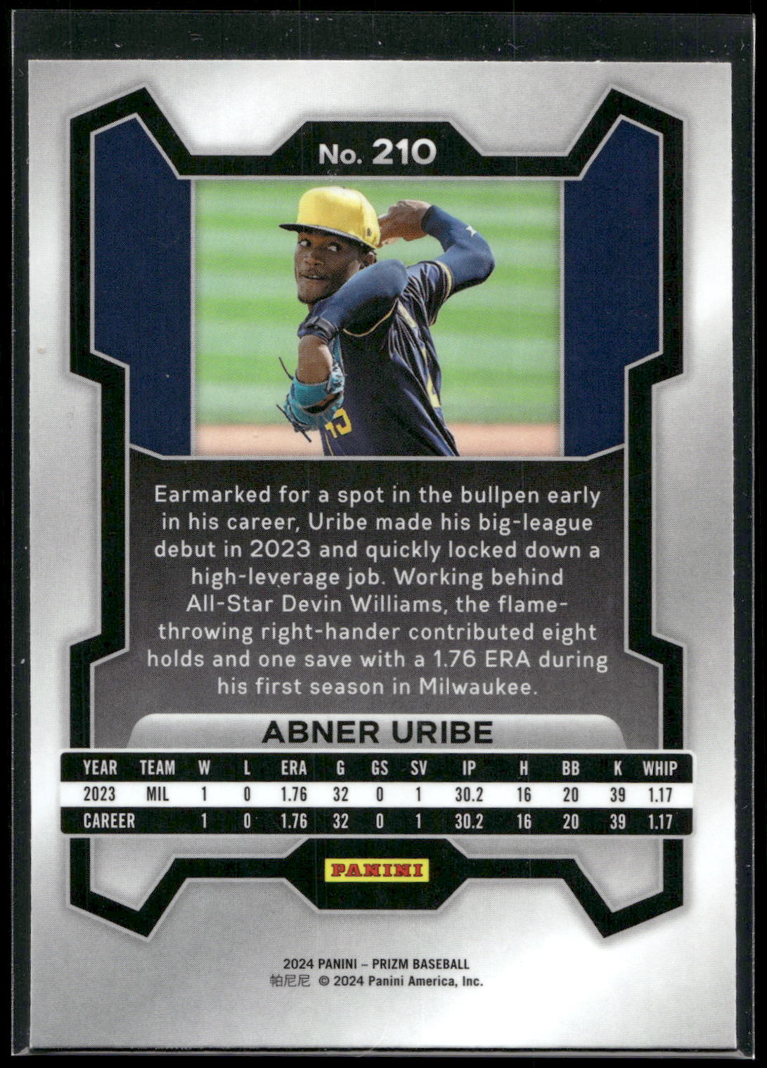 2024 Panini Prizm #210 Abner Uribe