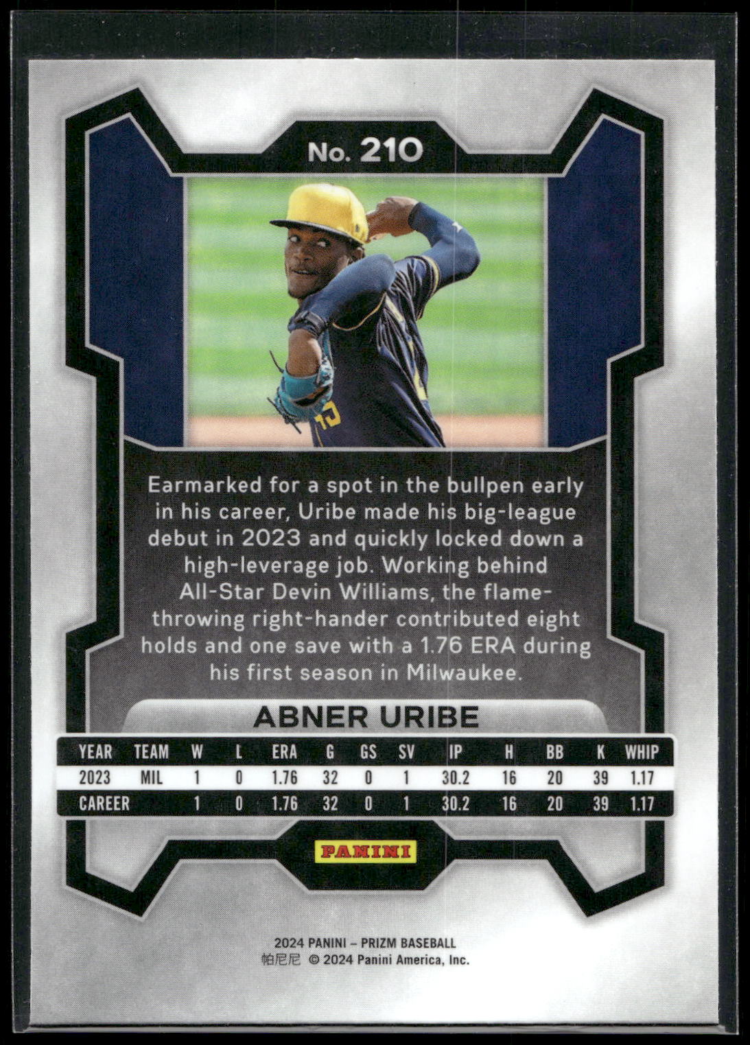 2024 Panini Prizm #210 Abner Uribe