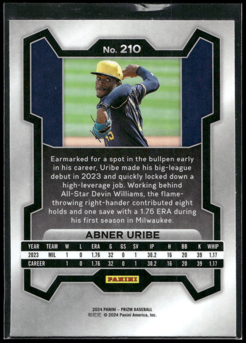 2024 Panini Prizm #210 Abner Uribe