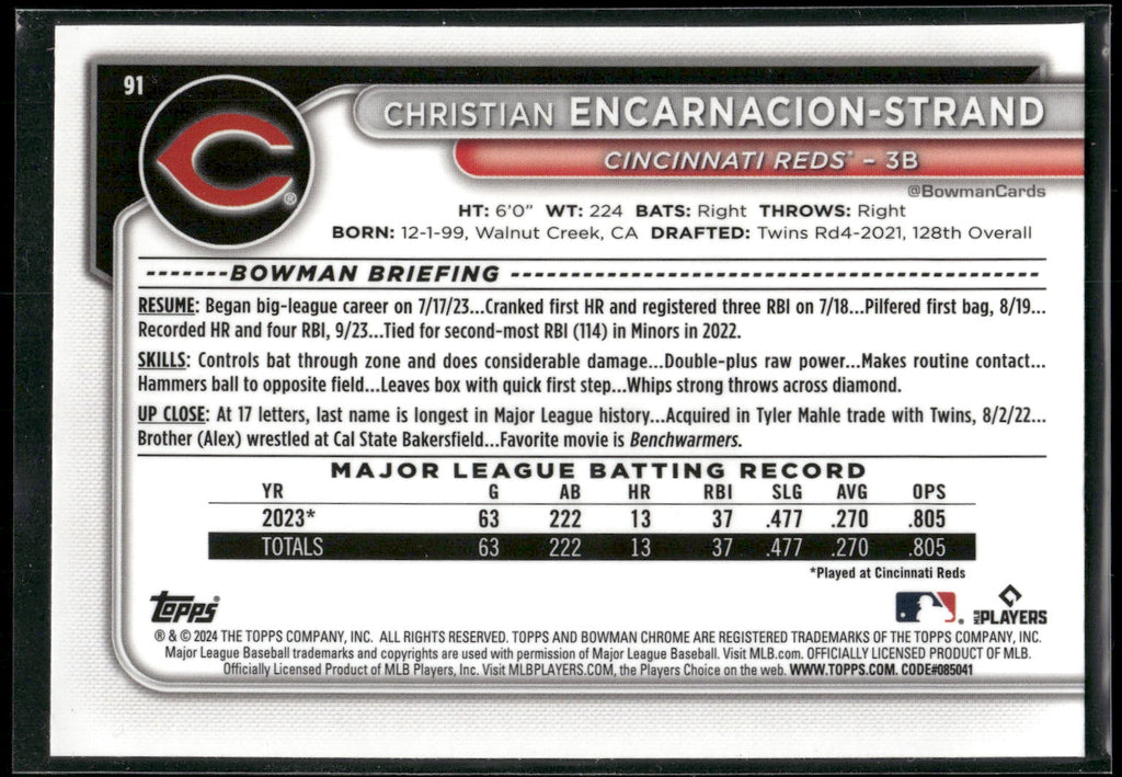 2024 Bowman Chrome #91 Christian Encarnacion-Strand
