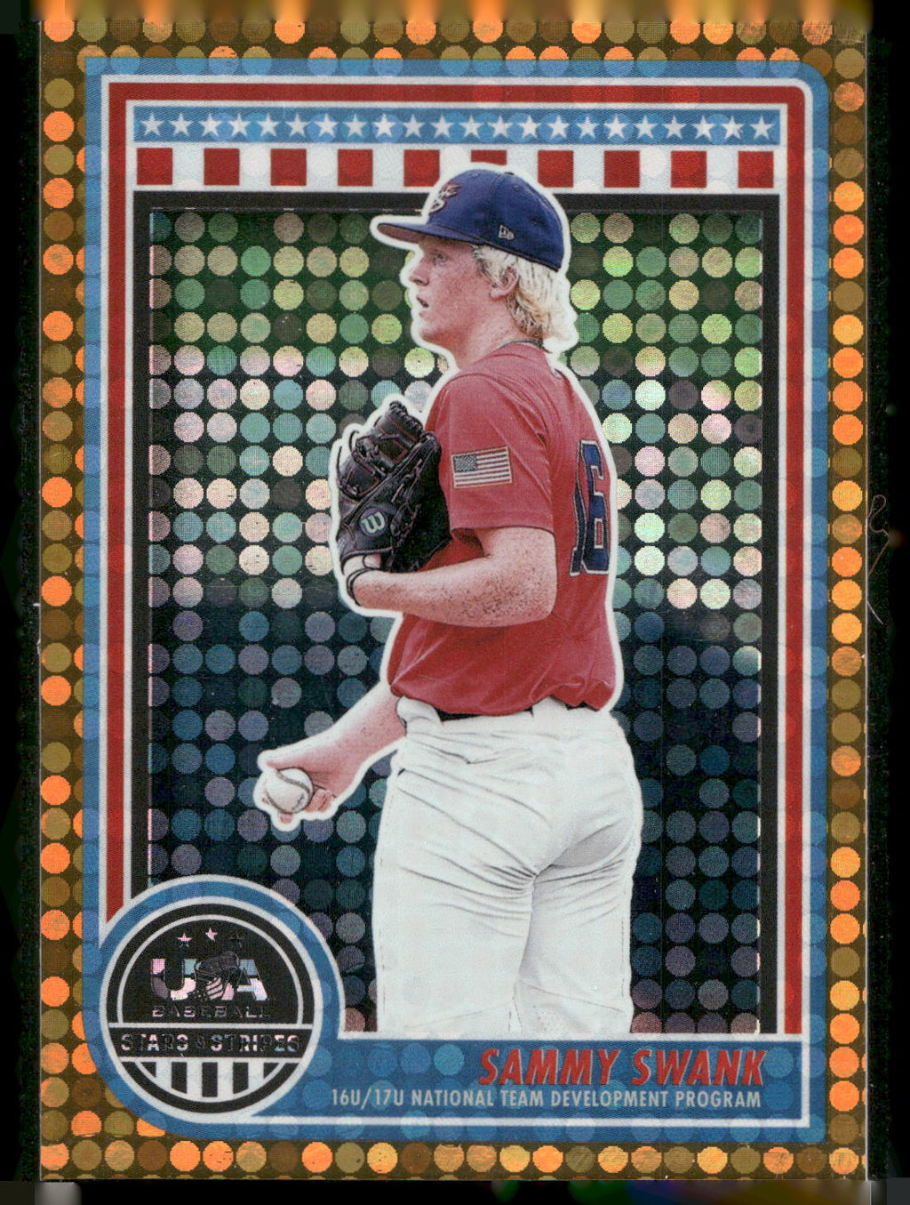 2025 Panini Stars & Stripes USA Baseball #146 Sammy Swank Orange #/75