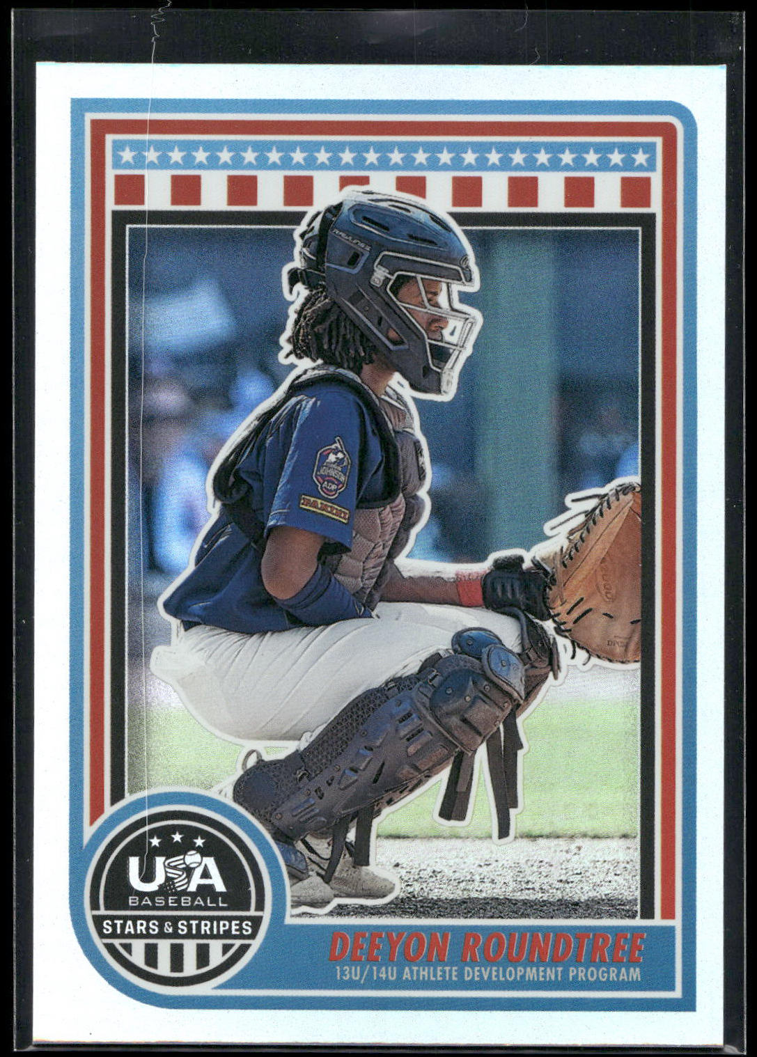 2025 Panini Stars & Stripes USA Baseball #124 Deeyon Roundtree Foil