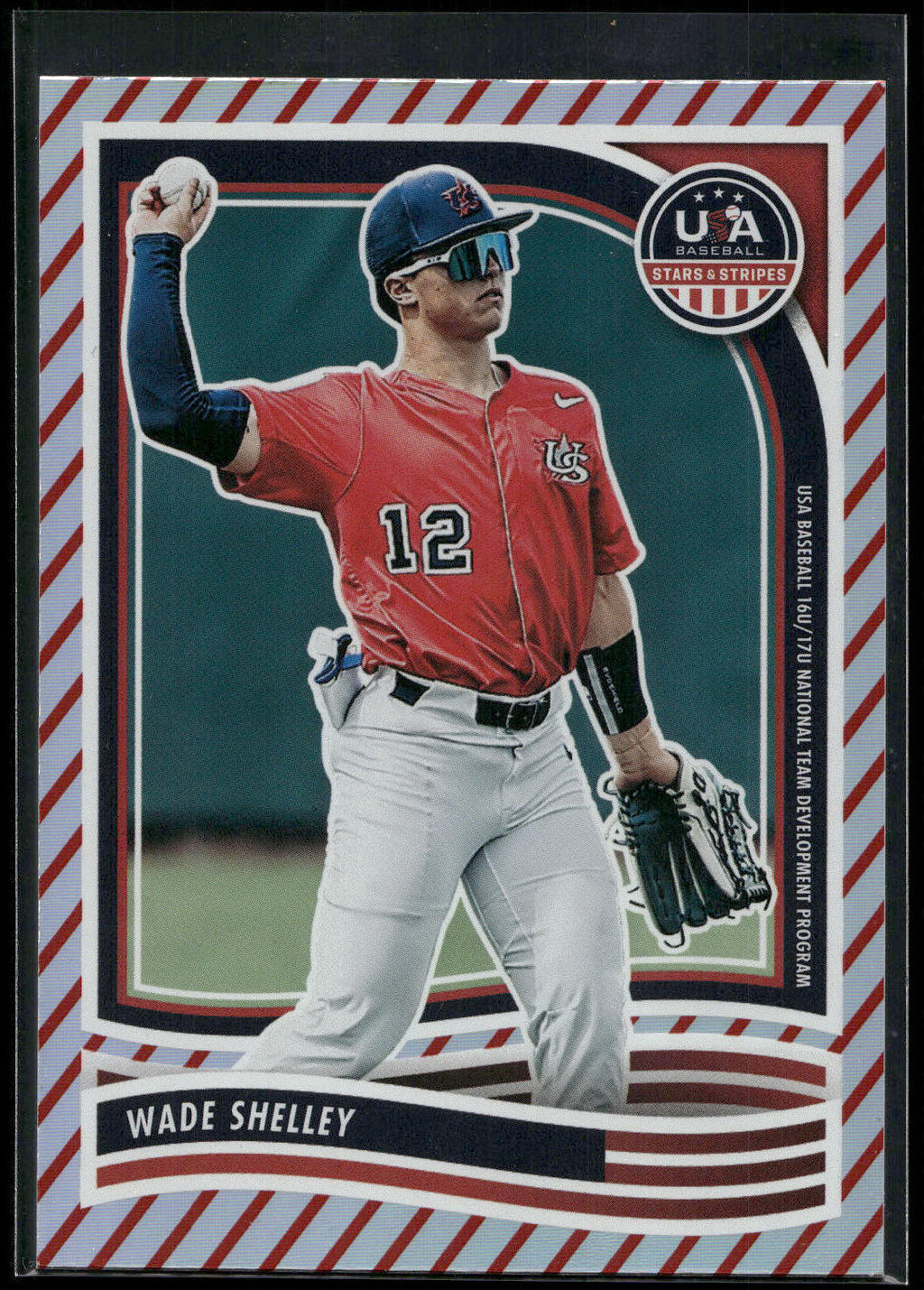 2024 Panini Stars & Stripes USA Baseball #187 Wade Shelley Stripes