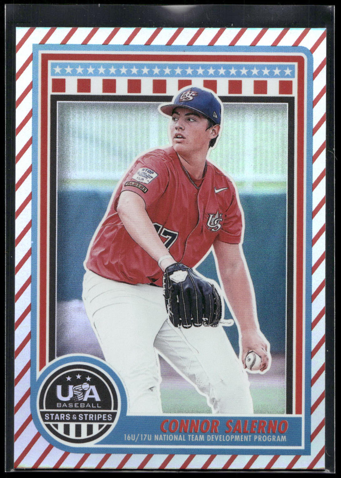 2025 Panini Stars & Stripes USA Baseball #198 Connor Salerno Stripes