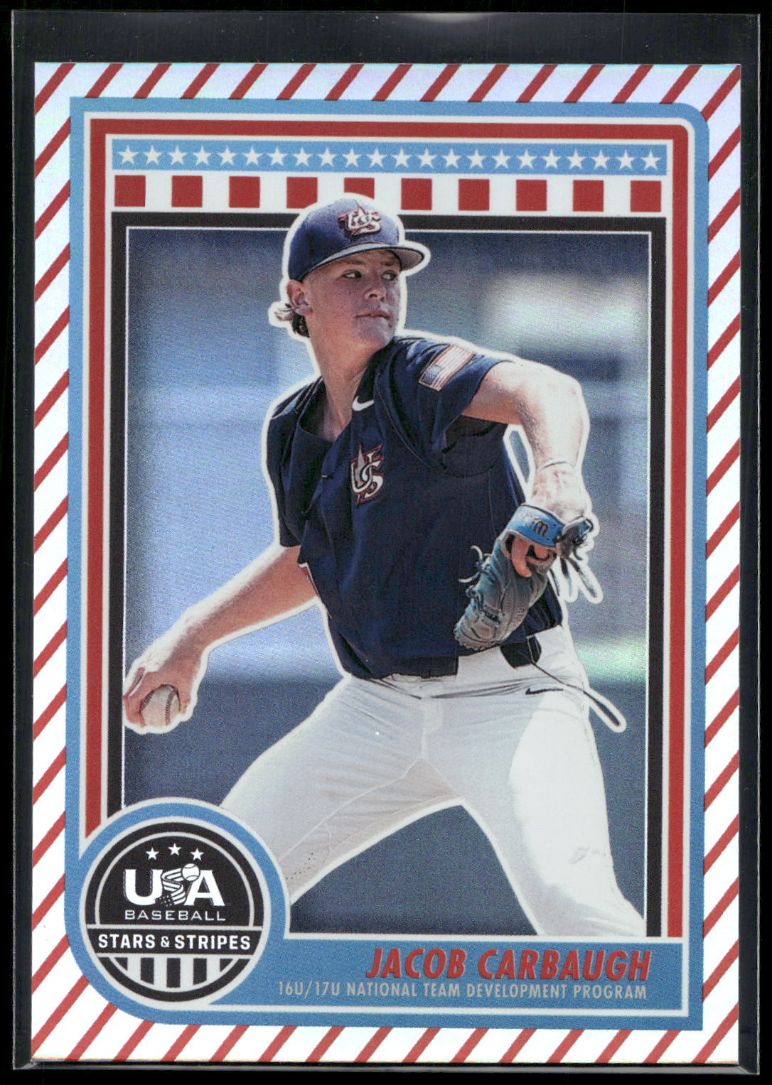2025 Panini Stars & Stripes USA Baseball #157 Jacob Carbaugh Stripes